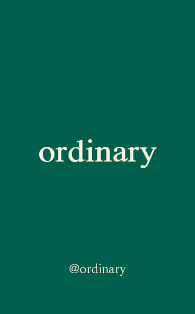 ordinary 명함